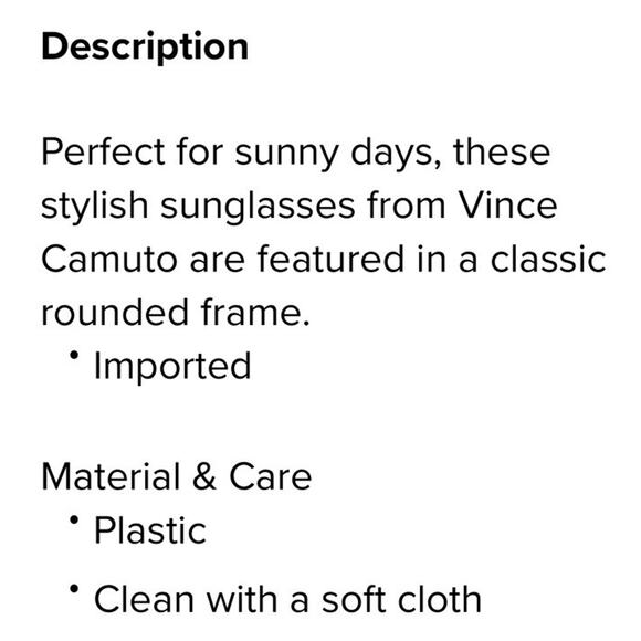 VINCE CAMUTO VC1061 OX Round Sunglasses Smoke Gradient Lens NWT